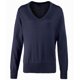 thumbnail image 1 of Premier - Jersey de punto con cuello en V para mujer (Azul marino) Premier UTRW1132_navy, 1 of 4