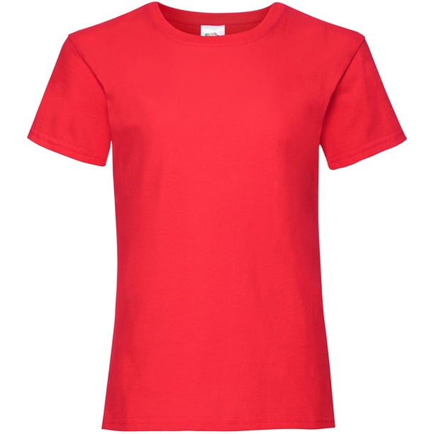 Fruit Of The Loom - Camiseta básica de manga corta para niña/chicas - 100% algodón primera (Rojo) Fruit of the Loom UTBC323_red
