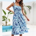 thumbnail image 4 of Vestido de gasa de vendaje con cordones florales y tirantes casuales de moda sexy de verano para muj Pompotops ghjkhdj11523, 4 of 8