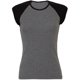 thumbnail image 1 of B&C Camiseta de manga corta en canal? fino con mangas de diferente color chica/mujer (Gris jaspeado/ Bella + Canvas UTRW3101_P, 1 of 1