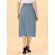 thumbnail image 4 of Allegra K Falda de algodón de cintura elástica vintage campesina para mujer Faldas médicas a media p Unique Bargains Falda, 4 of 5
