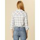 thumbnail image 5 of Allegra K Top De Cuadros Casual Camisa Con Botones Manga Larga Cuello De Corbata De Lazo Para Mujere Unique Bargains Camisa, 5 of 6