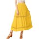 thumbnail image 1 of Falda Maxi Con Encaje Y Cintura Elástica Vintage Swing A-Line Para Mujer Amarillo L Unique Bargains Falda, 1 of 6