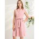 thumbnail image 2 of Vestido Midi De Oficina De Negocios Con Cinturón Y Solapa Con Muescas Sin Mangas Para Mujer Rosa M Unique Bargains Vestido, 2 of 6