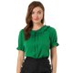 thumbnail image 1 of Blusa casual con cuello en V y cuello con volantes para mujer Verde XL Unique Bargains Blusa, 1 of 6