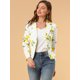 thumbnail image 2 of Allegra K Chaqueta Tipo Blazer Informal Con Solapa De Muesca Y Manga Larga Para Mujer Limón blanco M Unique Bargains Chaqueta, 2 of 6