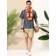 thumbnail image 3 of Lars Amadeus Camisa hawaiana de verano para hombre, manga corta, con botones, a rayas Azul negro XXL Unique Bargains Camisa, 3 of 6