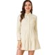 thumbnail image 3 of Allegra K Minivestido de algodón con cuello de punta escalonado y botones en la parte delantera para Unique Bargains Casual, 3 of 6