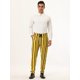 thumbnail image 3 of Lars Amadeus Pantalones a rayas de negocios para hombre Pantalones de vestir ajustados con cordón de bloque de color Amarillo L Unique Bargains Pantalones, 3 of 6