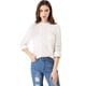thumbnail image 3 of Blusa De Manga Larga Con Cuello Simulado Bordado Floral Campesino Para Mujer Blanco S Unique Bargains Blusa, 3 of 6