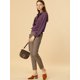 thumbnail image 4 of Suéter Tipo Jersey Acanalado Con Mangas De Farol Clásico Para Mujer Púrpura S Unique Bargains Suéter, 4 of 6