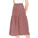 thumbnail image 1 of Faldas vintage para mujer Falda midi fluida floral con cintura elástica y línea A Rubor rojo XL Unique Bargains Falda, 1 of 7