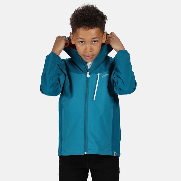 Regatta - Chaqueta Impermeable Highton para Niños Niñas (Gulfstream(Cerceta Olímpico.) Regatta UTRG5054_gulfstreamolympicteal