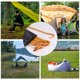 thumbnail image 5 of Carpa Estacas Aluminio con Gancho Kit, 10 Piezas 18,3 cm/7,2" Estacas de suelo y Almacenamiento Bolsa para Exterior Campamento Dosel Lona, Dorado Tono 1 Juego Unique Bargains estacas de la tienda, 5 of 6