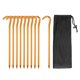 thumbnail image 1 of Carpa Estacas Aluminio con Gancho Kit, 10 Piezas 18,3 cm/7,2" Estacas de suelo y Almacenamiento Bolsa para Exterior Campamento Dosel Lona, Dorado Tono 1 Juego Unique Bargains estacas de la tienda, 1 of 6