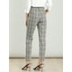 thumbnail image 5 of Pantalón Recortado Oficina Cintura Alta A Cuadros De Tartán Para Mujer Gris Marrón Cuadros M Unique Bargains Pantalones, 5 of 6