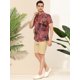 thumbnail image 4 of Lars Amadeus Camisas florales casuales para hombres Camisa de manga corta con estampado de flores co Unique Bargains Camisas, 4 of 6