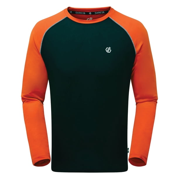 Dare 2B - Camiseta Realize de Manga Larga para Hombre (Negro, Rojo Trail Blaze) Dare 2b UTRG5179_P