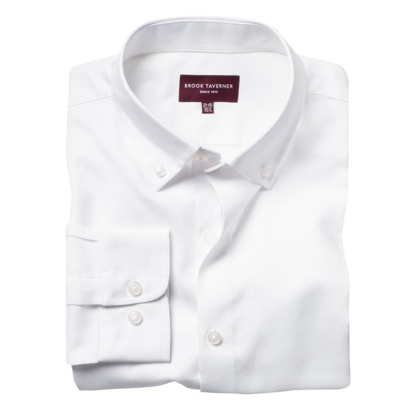 Brook Taverner - Camisa Formal Toronto Royal Oxford para Hombre (Blanco) Brook Taverner UTRW7602_P