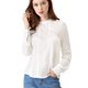 thumbnail image 1 of Blusa De Manga Larga Con Cuello Simulado Bordado Floral Campesino Para Mujer Blanco S Unique Bargains Blusa, 1 of 6
