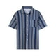 thumbnail image 1 of Lars Amadeus Camisa hawaiana de verano para hombre, manga corta, con botones, a rayas Azul negro XXL Unique Bargains Camisa, 1 of 6