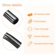 thumbnail image 3 of 6uds Reutilizables Metal Pajillas, 9.5" Inoxidable Acero Beber Pajilla para Malteada, Burbuja T?, Fr?o Bebida (0,5" Ancho, Doblado, Negro) Unique Bargains Pajita, 3 of 7