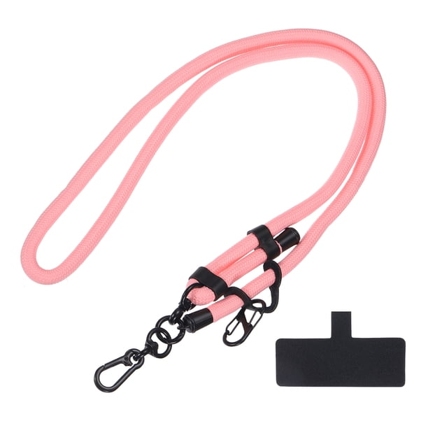 Teléfono Cordón Universal Bandolera Poliéster Ajustable Cuello Cordón Muñeca Cordón con Cordón Parche para Inteligente Teléfono Rosa 1 Paquete Unique Bargains Cordones y muñequeras para teléfonos móviles.