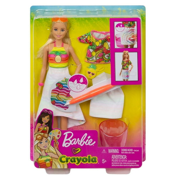 Set muñeca Barbie más crayola sorpresa de frutas Bodega Aurrera
