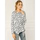 thumbnail image 2 of Tops Peplum De Otoño Con Volantes Y Estampado Floral De Manga Larga Para Mujer Blanco XS Unique Bargains Blusa, 2 of 6
