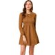 thumbnail image 1 of Allegra K Vestidos de cuello en V con cordones para mujer Mini vestido de una línea de gamuza sintét Unique Bargains Casual, 1 of 6