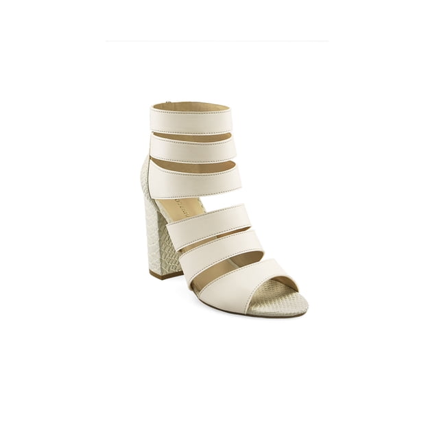 Sandalia Tipo Napa Color Hueso Con Detalle Animal Print En Tacon Mundo Terra 025519