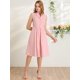 thumbnail image 3 of Vestido Midi De Oficina De Negocios Con Cinturón Y Solapa Con Muescas Sin Mangas Para Mujer Rosa M Unique Bargains Vestido, 3 of 6