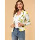 thumbnail image 4 of Allegra K Chaqueta Tipo Blazer Informal Con Solapa De Muesca Y Manga Larga Para Mujer Limón blanco M Unique Bargains Chaqueta, 4 of 6