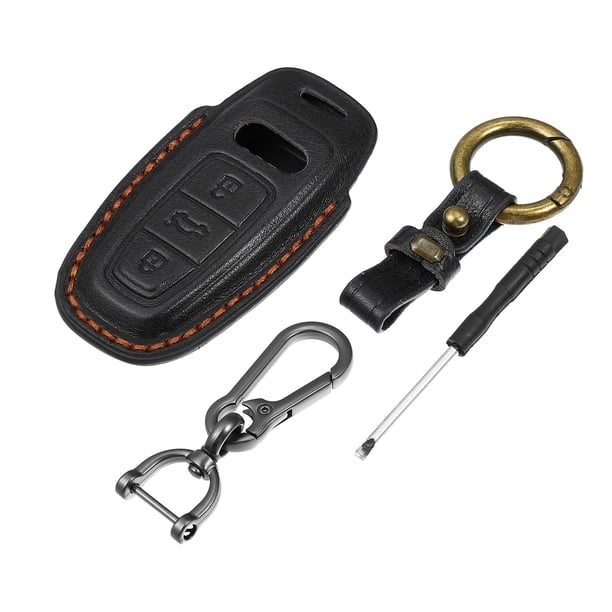Coche Llavero Cubierta 3 Botones Remoto Llavero Estuche Negro para Vehículo Unique Bargains carcasas de llaves automotrices