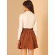 thumbnail image 5 of Minifalda de pana con cintura elástica y botones en forma de A para mujer con bolsillos laterales Caramelo XS Unique Bargains Falda, 5 of 6