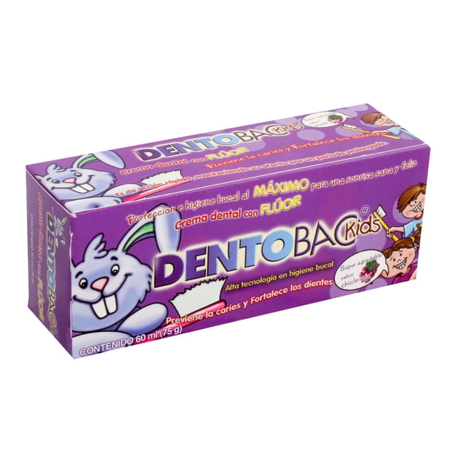 Pasta dental infantil Dentobac Kids con flúor sabor uva 75 g