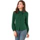 thumbnail image 3 of Allegra K Camisa De Oficina De Trabajo Con Cuello De Pajarita Para Mujer Blusa Peter Pan De Manga Larga Verde oscuro S Unique Bargains Blusa, 3 of 6