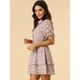 thumbnail image 4 of Vestido A Capas De Gasa Con Cordón Floral Cuello Peter Pan Para Mujer Rosa XS Unique Bargains Vestido, 4 of 6