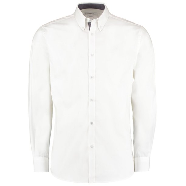 Kustom Kit - Camisa de Popelina de Manga Larga para Mujer (Blanco) Kustom Kit UTBC5337_white
