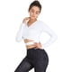 thumbnail image 1 of Allegra K Blusa Cuello Pico Color Sólido Manga Larga Corte Ajustado Top Deportivo Athleisure Yoga Pa Unique Bargains Blusa, 1 of 6
