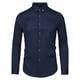 thumbnail image 1 of Camisa de vestir de manga larga con botones de color liso para hombre de negocios Azul marino XL Unique Bargains Camisa, 1 of 6