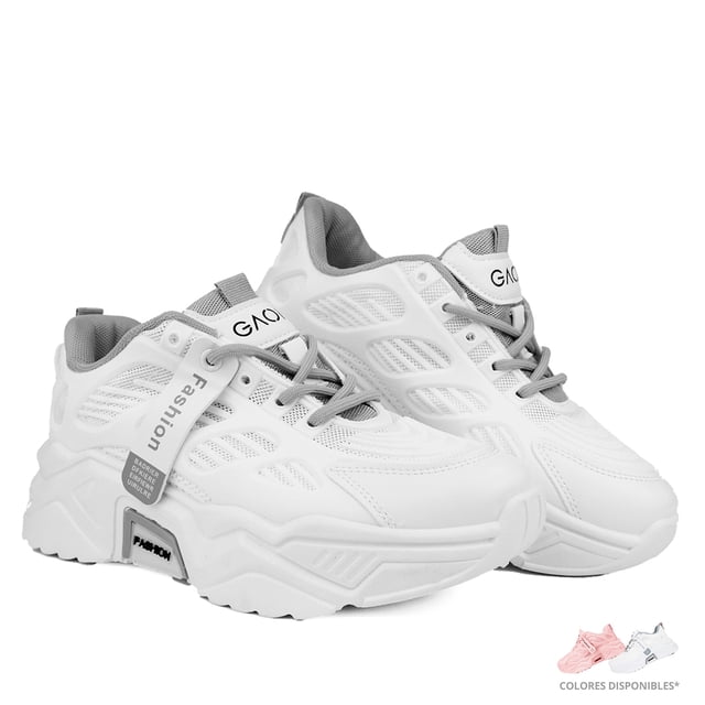 Tenis De Mujer Dama Sneakers Deportivos Casuales Moda Gaon Blanco Gaon Sneakers