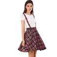 thumbnail image 3 of Allegra K Falda De Tirantes Plisado A Cuadros Con Cintura Elástica Para Mujer Rojo azul S Unique Bargains Falda, 3 of 6
