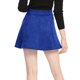 thumbnail image 5 of Falda Corta Acampanada De Cintura Alta Con Cierre De Botón De Gamuza Sintética Para Mujer Azul L Unique Bargains Falda, 5 of 6