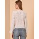 thumbnail image 5 of Allegra K Blusa de gasa con cuello en V y volantes florales con manga acampanada 3/4 para mujer Alba Unique Bargains Blusa, 5 of 6