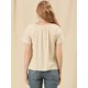 thumbnail image 5 of Allegra K Blusa Bordada Con Cuello Redondo Plisado Manga Raglán Informal Para Mujer Beige XS Unique Bargains Blusa, 5 of 6