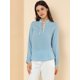 thumbnail image 2 of Allegra K Blusa con cuello con volantes y lazo para mujer, blusa de manga larga con campana vintage Unique Bargains Blusa, 2 of 6