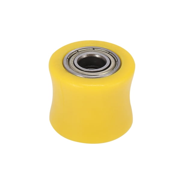 10mm Agujero Moto Cadena Rodillo Polea Deslizador Tensor Rueda Guía Amarillo Unique Bargains Polea Deslizador Tensor