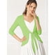 thumbnail image 3 of Cardigan Dobladillo Rizado Rebeca De Punto Frente De Corbata Para Mujeres Verde claro XL Unique Bargains Cárdigan, 3 of 6