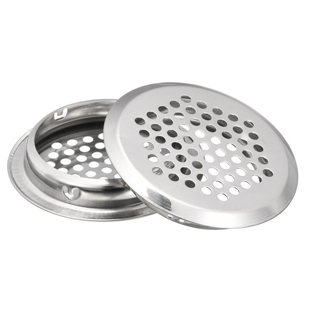 53mm (2-1/8") Rejilla de Ventilaci?n Circular Sofito 40 Uds de Rejillas de Aire Redondas de Acero Inoxidable con Malla para Cocina Ba?o Armario Tono Plateado Unique Bargains respiraderos de sofito